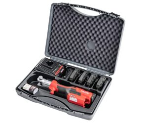 ridgid 72558 model rp 115 mini press tool combo kit with 1/2″ – 3/4″ propress and pureflow jaws and carrying case