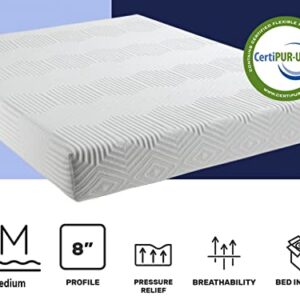 Sleepy's by Mattress Firm | Memory Foam Snug Mattress | Twin | 8" Medium Comfort | Pressure Relief | Moisture Wicking Breathable | Adjustable Base Friendly