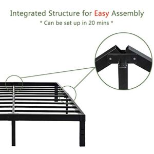 45MinST 14 Inch Platform Bed Frame/Easy Assembly Mattress Foundation / 3000lbs Heavy Duty Steel Slat/Noise Free/No Box Spring Needed, Queen