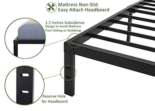 45MinST 14 Inch Platform Bed Frame/Easy Assembly Mattress Foundation / 3000lbs Heavy Duty Steel Slat/Noise Free/No Box Spring Needed, Queen