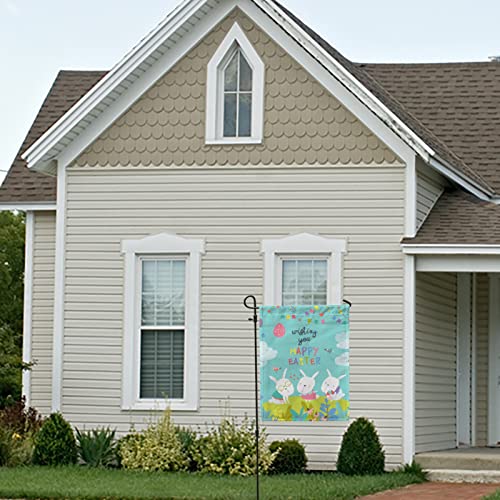 My Little Nest Seasonal Garden Flag Easter Bunnies Vertical Garden Flags Double Sided for Home Farmhouse Yard Holiday Flag Outdoor Decoration Banner 12"x18"