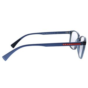 Prada Linea Rossa Lifestyle PS 04IV CZH1O1 Transparent Azure Plastic Rectangle Eyeglasses 53mm