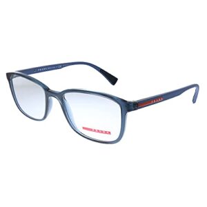 prada linea rossa lifestyle ps 04iv czh1o1 transparent azure plastic rectangle eyeglasses 53mm