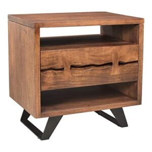 moe’s home collection madagascar acacia wood nightstand, natural, 21.5″” h x 21.5″” w x 16″” d