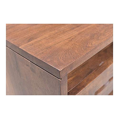 Moe's Home Collection Madagascar Acacia Wood Nightstand, Natural, 21.5"" h x 21.5"" w x 16"" d