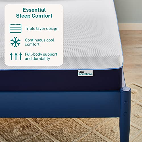 Sleep Innovations Marley 12 Inch Cooling Gel Memory Foam Mattress with Airflow Channel Foam for Breathability, Queen Size, Bed in a Box, Medium Firm Support