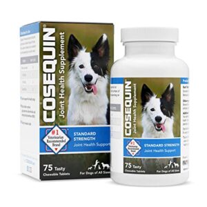 nutramax cosequin standard strength joint health supplement for dogs, with glucosamine and msm, 75 chewable tablets