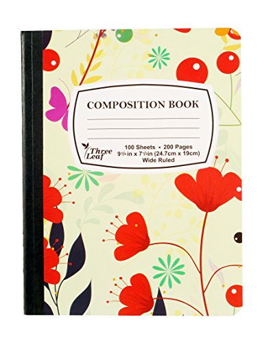 4-Pack Composition Notebook, 9-3/4" x 7-1/2", Wide Ruled, 100 Sheet (200 Page) - 18 Piece School Combo Pack, Pens - Highlighters - Mechanical Pencils - Refills (4 Composition Notebooks, 18 Combo Pack)