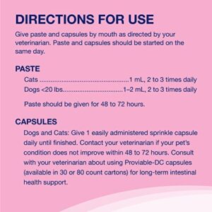 Nutramax Proviable Digestive Health Supplement Kit with Multi-Strain Probiotics and Prebiotics for Cats and Small Dogs, With 7-Strains of Bacteria, 15 mL Paste and 10 Capsules