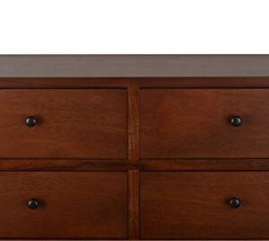 Decor Therapy Mid Century 6-Drawer Wood Accent Chest, Walnut