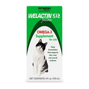 nutramax welactin omega-3 fish oil skin and coat health supplement liquid for cats – 4 ounce