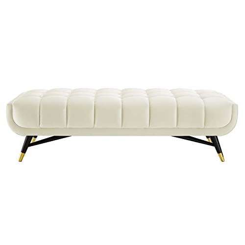 Modway EEI-4241 Adept 60" Performance Velvet Bench in Ivory, 60 Inches