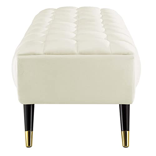 Modway EEI-4241 Adept 60" Performance Velvet Bench in Ivory, 60 Inches