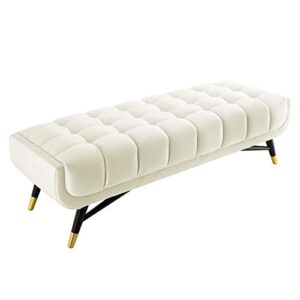 Modway EEI-4241 Adept 60" Performance Velvet Bench in Ivory, 60 Inches