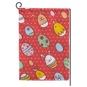 my little nest seasonal garden flag happy easter eggs rabbits vertical garden flags double sided for home farmhouse yard holiday flag outdoor decoration banner 12″x18″