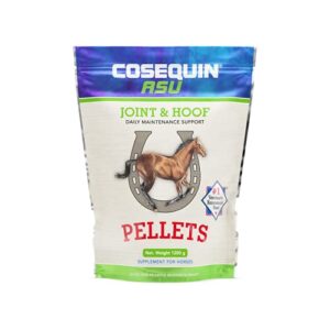 nutramax cosequin asu joint & hoof pellets joint health supplement for horses – pellets with glucosamine, chondroitin, msm, and biotin, 1200 grams