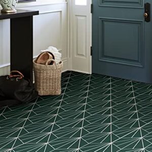 FloorPops FP3926 Beryl Peel & Stick Floor Tiles, Green