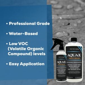 AQUA-X 16 Oz. Grout Sealer, Clear Grout and Tile Sealer, Natural Finish, Professional Grade, Indoor & Outdoor, Fast Dry and Long Lasting Protection