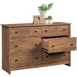 Sauder River Ranch 6-Drawer Bedroom Dresser Sindoori Mango, Sindoori Mango Finish