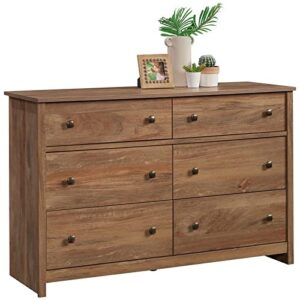 Sauder River Ranch 6-Drawer Bedroom Dresser Sindoori Mango, Sindoori Mango Finish