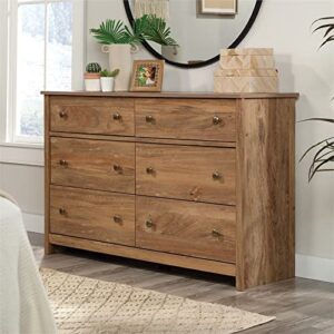 Sauder River Ranch 6-Drawer Bedroom Dresser Sindoori Mango, Sindoori Mango Finish