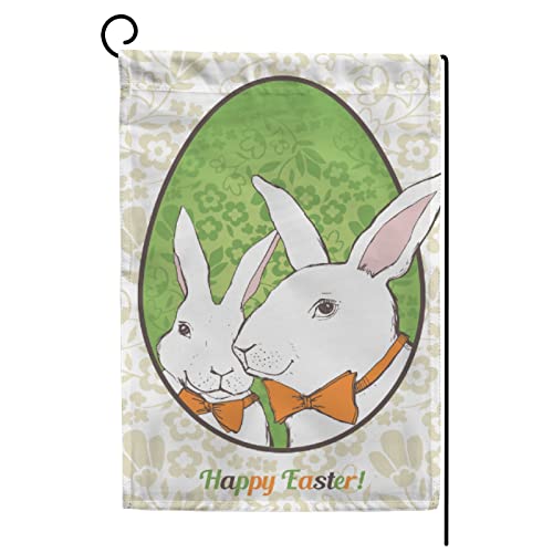 My Little Nest Seasonal Garden Flag Happy Easter Bunny Egg Vertical Garden Flags Double Sided for Home Farmhouse Yard Holiday Flag Outdoor Decoration Banner 12"x18"