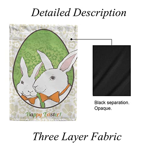 My Little Nest Seasonal Garden Flag Happy Easter Bunny Egg Vertical Garden Flags Double Sided for Home Farmhouse Yard Holiday Flag Outdoor Decoration Banner 12"x18"