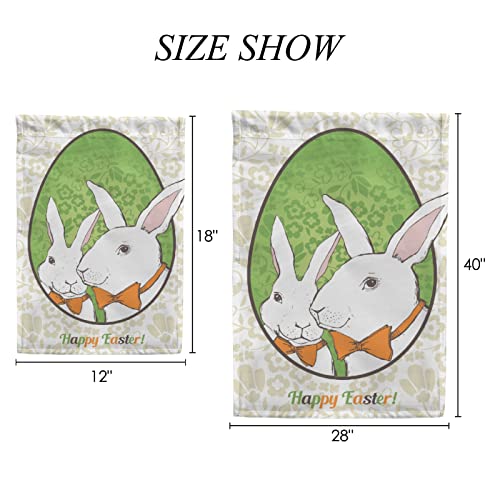 My Little Nest Seasonal Garden Flag Happy Easter Bunny Egg Vertical Garden Flags Double Sided for Home Farmhouse Yard Holiday Flag Outdoor Decoration Banner 12"x18"