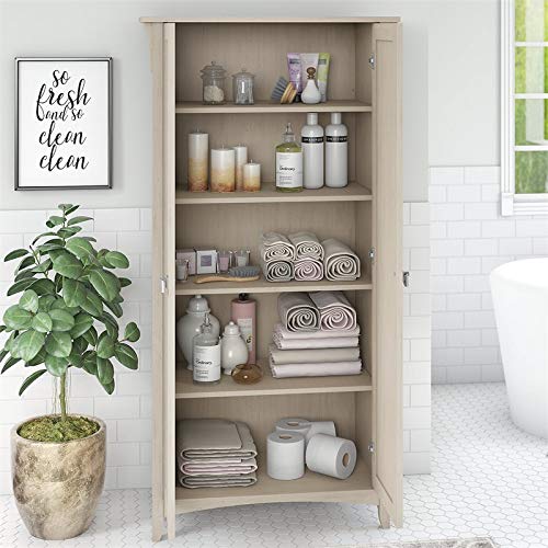 Bush Furniture Salinas Bathroom Storage Cabinet with Doors in Antique White