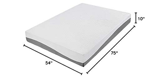 Olee Sleep 10 inch Aquarius Memory Foam Mattress - Full, Grey