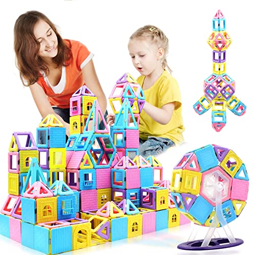 DUMMA Magnetic Tiles for Kids Age 3-6 Magnetic Building Blocks Set Toys for Boys Girls 3D Preschool Educational STEM Toys Tiles Christmas Birthday Gifts for Toddlers Children 3 4 5 6 7 8 Year Old