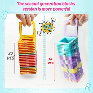 DUMMA Magnetic Tiles for Kids Age 3-6 Magnetic Building Blocks Set Toys for Boys Girls 3D Preschool Educational STEM Toys Tiles Christmas Birthday Gifts for Toddlers Children 3 4 5 6 7 8 Year Old