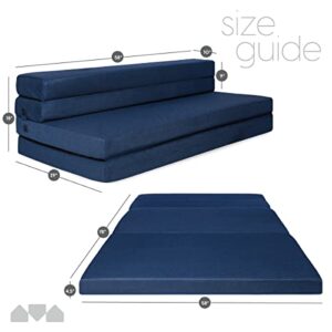 Milliard Tri-Fold Foam Folding Mattress and Sofa Bed for Guests- Queen Size (78"x58"x4.5")