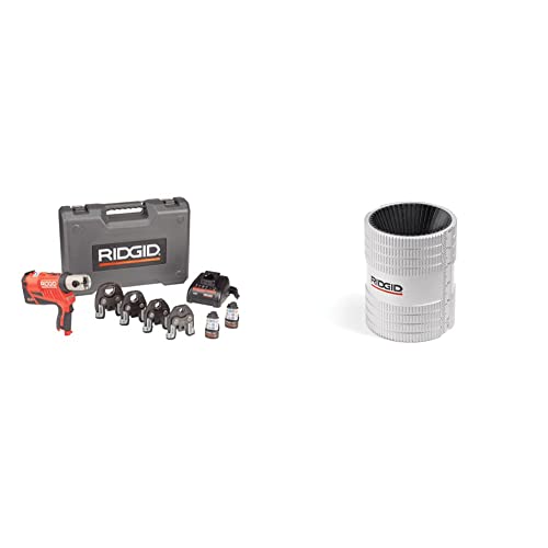 RIDGID 57398 RP 240 Compact Press Tool & 29983 Model 223S 1/4" to 1-1/4" Inner/Outer Copper and Stainless Steel Tubing and Pipe Reamer