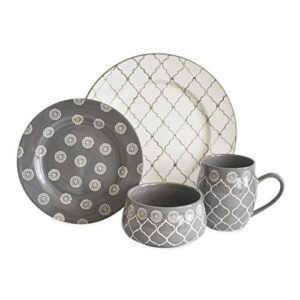moroccan grey 16 piece dinnerware set