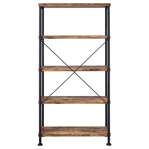 Coaster Home Furnishings Bookcase, Antique Nutmeg and Black