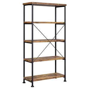 Coaster Home Furnishings Bookcase, Antique Nutmeg and Black