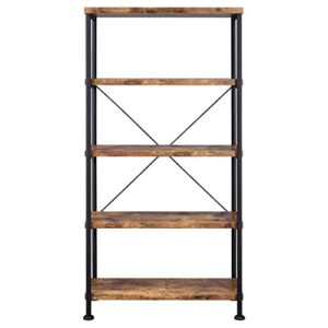 Coaster Home Furnishings Bookcase, Antique Nutmeg and Black