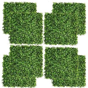 dearhouse 8 pieces 20″x 20″ artificial boxwood panels topiary hedge plant, privacy hedge screen uv protected suitable for outdoor, indoor, garden, fence, backyard and decor