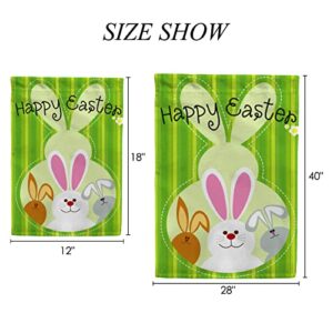 My Little Nest Seasonal Garden Flag Appy Easter Three Rabbits Vertical Garden Flags Double Sided for Home Farmhouse Yard Holiday Flag Outdoor Decoration Banner 12"x18"