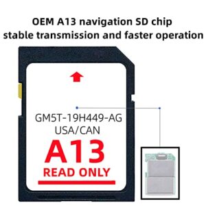 Latest A13 SD Navigation Map Card |GM5T-19H449-AG, Compatible with Ford/Lincoln SYNC2 Navigation System,Sync USA/Canada Maps