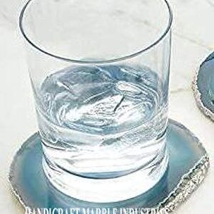 Agate Coaster #4 design Gold Rimmed Teal Color Coaster Wholesale Drink Coaster Tableware Bar Accessories Dinning Table Accessories