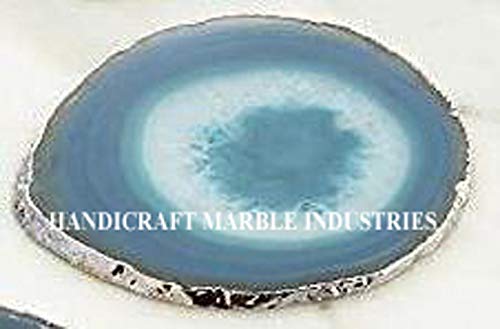 Agate Coaster #4 design Gold Rimmed Teal Color Coaster Wholesale Drink Coaster Tableware Bar Accessories Dinning Table Accessories
