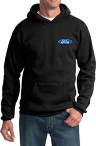 ford oval pocket print hoodie, black large