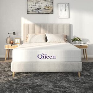 napqueen 8 inch bamboo charcoal queen size medium firm memory foam mattress, bed in a box
