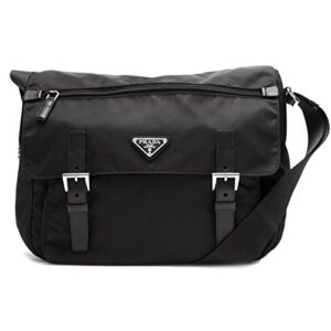 prada women’s black nylon fabric crossbody messenger bag 1bd671