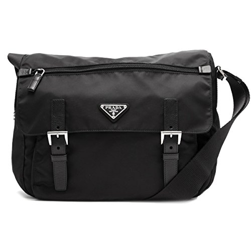 Prada Women's Black Nylon Fabric Crossbody Messenger Bag 1BD671