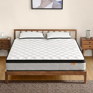 Queen Mattress,SSECRETLAND 12 Inch Hybrid Memory Foam Mattress and Individual Pocket Springs,Queen Bed in a Box with Pressure Relief and Cooler Cover,Soft Queen Size