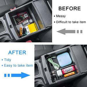 PIMCAR Compatible with 2019 2020 2021 2022 2023 Ford Ranger Center Console Organizer ABS Plastic Material Armrest Box Insert Tray Accessories-Black