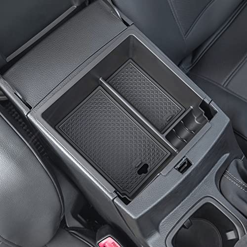 PIMCAR Compatible with 2019 2020 2021 2022 2023 Ford Ranger Center Console Organizer ABS Plastic Material Armrest Box Insert Tray Accessories-Black